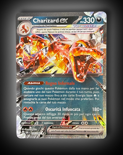 Carta Pokémon Charizard EX 125/197 Holo Tera Crystal - Ossidiana Infuocata